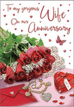 This anniversary card artwork captures a moment of quiet romance that could easily belong to a couple in Hornchurch, pausing to celebrate another year together. A dense cluster of red roses forms the visual centerpiece, their petals sumptuous and velvety, unfurling in deep crimson shades that radiate warmth. Surrounding greenery in fresh, lively tones wraps gently around the blossoms, enhancing the impression of a hand-crafted bouquet just delivered from a local Hornchurch florist. Resting beside the roses is a neatly positioned envelope, slightly tilted and closed, as though waiting to be opened to reveal a heartfelt message. A small heart-shaped box and a delicate item of jewellery lie nearby, their polished surfaces reflecting soft highlights that suggest metal and lacquer touched by gentle light. Scattered around the scene are tiny heart motifs and sparkling decorative elements, like scattered confetti after a toast, guiding the viewer's eye toward a flowing, scripted message that completes the design. A single butterfly hovers near the roses, wings outstretched, lending a sense of motion and whispering of new chapters and lasting devotion. The colour palette leans into romantic reds, warm neutrals, and subtle blushes, with the background fading softly so the vivid blooms and keepsakes stand out clearly. You can almost sense the atmosphere: the subtle scent of roses, the smooth glide of card under the fingertips, the faint clink of jewellery. Altogether, the composition evokes a cosy, heartfelt anniversary celebration at home in Hornchurch, filled with gratitude, tenderness, and quiet joy.