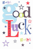 The exuberance of encouragement springs from every letter in this cheerful 'Good Luck' card-a heartfelt gesture adored in Hornchurch. Big, pastel-blue lettering weaves together with lively scarlets, mossy greens, and plush purples, much like an artist's joyful brush moving through the palette of Hornchurch flower stalls. Across the pure white canvas, navy and lilac stars glimmer, hinting at possibilities as open as the skies above Haynes Park. The texture is luxuriously smooth, inviting the sender to press it gently into a friend's hand before a big change-a job interview, an audition, or the start of exams at a local school. Infused with Hornchurch's trademark optimism, each detail of the card-from font choice to shimmering colour-speaks of genuine belief and neighbourly support. The artistry feels as intentional and abundant as a fresh bouquet, both instances of hope crafted for the moments when encouragement matters most.